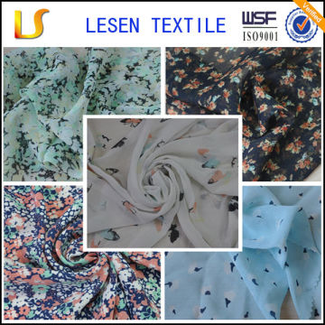 Lesen chiffon embroidery fabric / polyester chiffon fabric