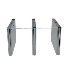 #304 stainless drop-arm motorized turnstile comes with a slim cabinet allowing installation in compact spaces