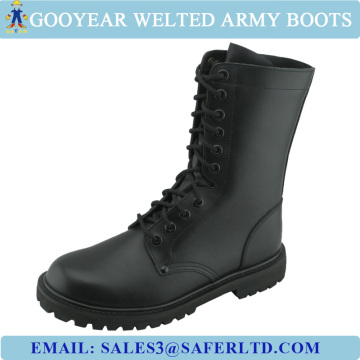 Goodyear welted mens boots, corrected leather rubber sole mens military boots