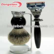 badger hair resin shaving brush set,shaving stand,wholesale shaving brushes