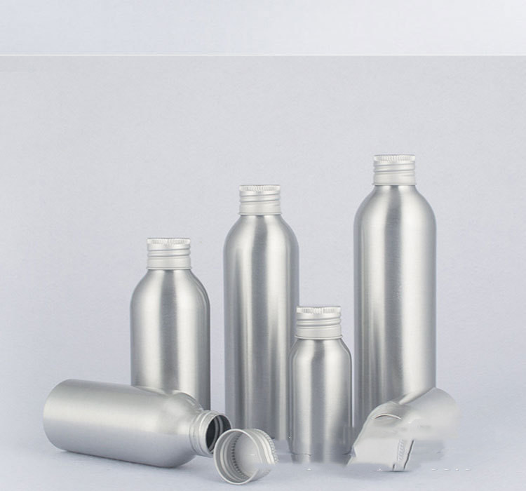 Aluminum bottle cosmetic bottle with aluminum cap screw