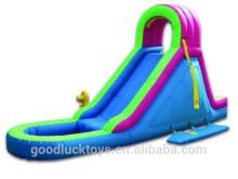 Blue Inflatable Mini Pool Slide with arch, Inflatable Slide With pool