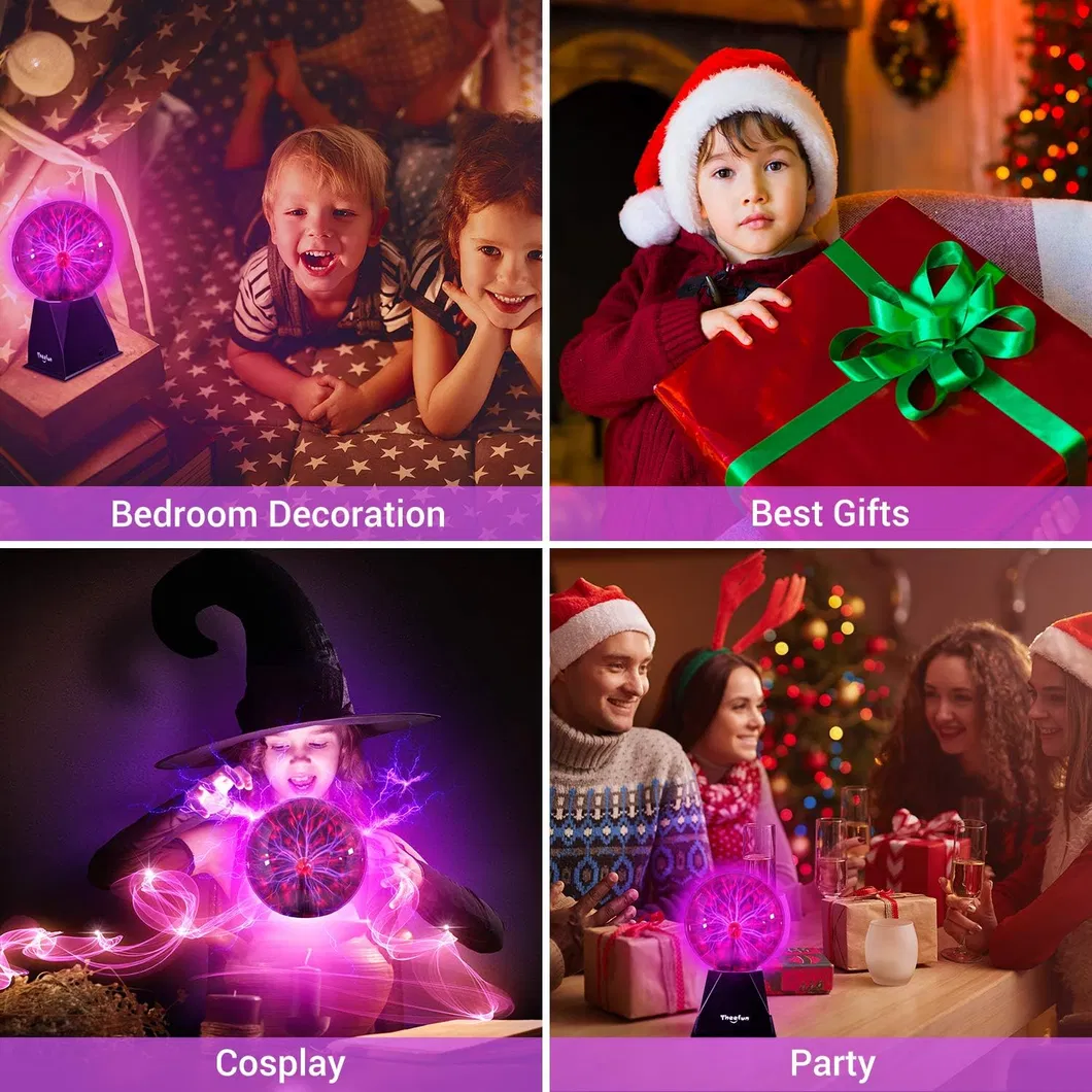 5-Inch Interactive Plasma Ball with Touch and Sound Sensitivity