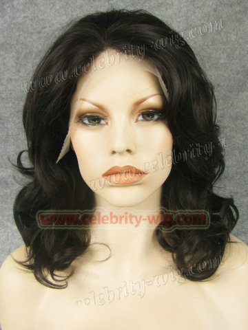 Natural Black Elegant Curly Synthetic Lace Front Wig