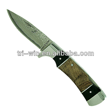 Engraved Pocket Knife With Wood Handle