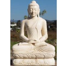 Competitive products meditating antique white marble stone laughing buddha statue for sale