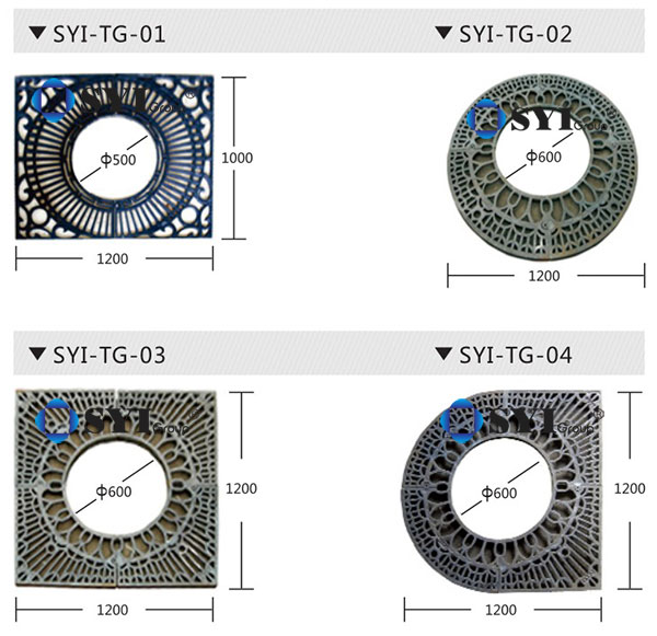 Square cast iron tree fence 1200001200mm municipal tree fence grate factory