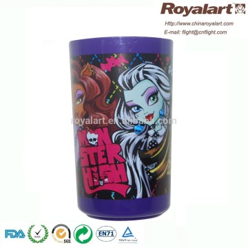 purple custom printed plastic cup