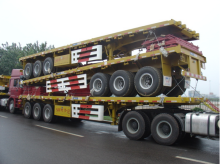 Hot selling 3 axle container transportion flat bed semi trailer