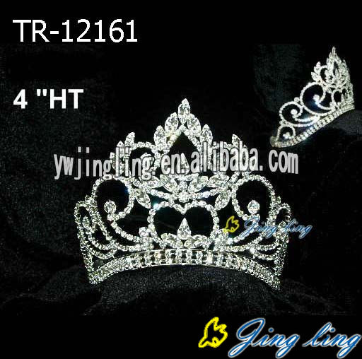 4 Inch Crystal Silve Plated Pageant Crowns