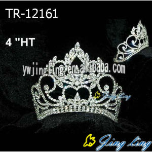 4 Inch Crystal Silve Plated Pageant Crowns