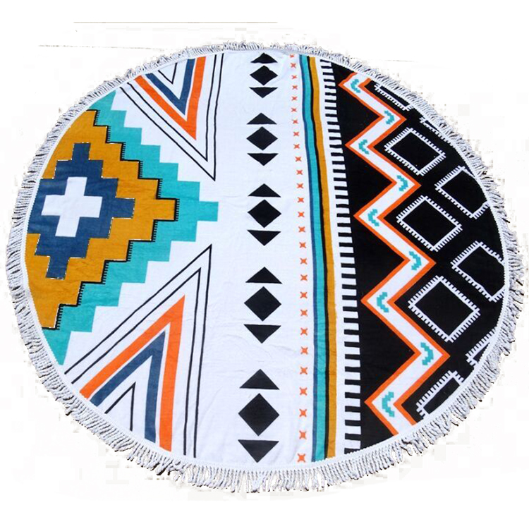 round beach towels with tassel