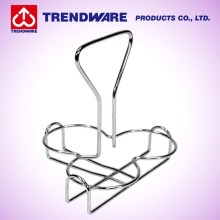 3 Cricular Slots Wire Condiment Cruet Set Rack Holder