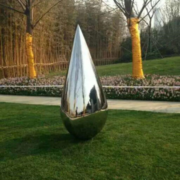 Decorative Mirror Polish Stainless Steel Water Drop Sculpture