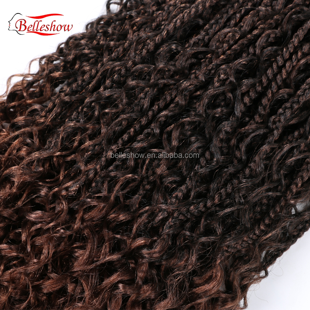 Hot sell Factory Price wholesale wavy synthetic Hair Extensions River locs 3X Box Crotchet Braids curly box braids