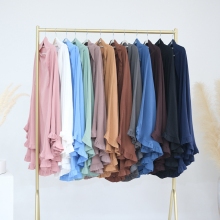 Solid Color Muslim Women's Hijab Khimar Jilbab for Prayer and Ramadan