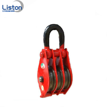 Pulley block triple wheel pulley block with hook
