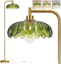 Remote control LED Bohemian vintage brass floor lamp