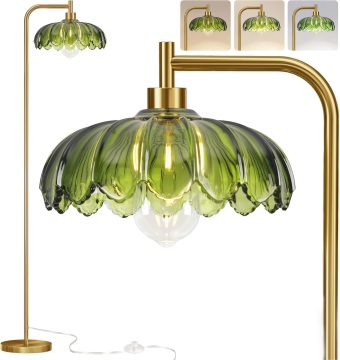 Remote control LED Bohemian vintage brass floor lamp