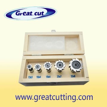 5 pcs woodruff milling cutters in wooden box
