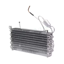 Horizontal freezer display case evaporator