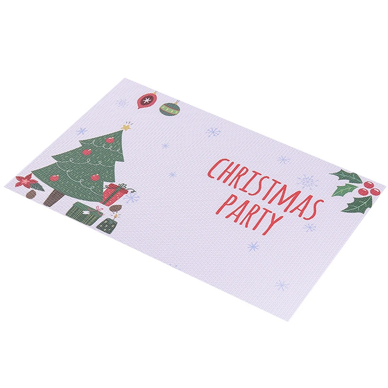 Hot Sales Christmas Table Decotation PVC Placemat Anti-Skid Heat Resistance Tablemat