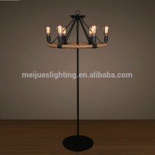 Classic Vintage Floor Lamp Circle Hemp Rope Floor Lamp