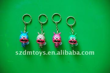 PVC promotion small animal toy key ring