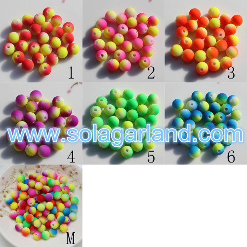 6MM &amp; 8MM Acryl Kunststoff Spacer Perlen Zweifarbige Regenbogenperlen