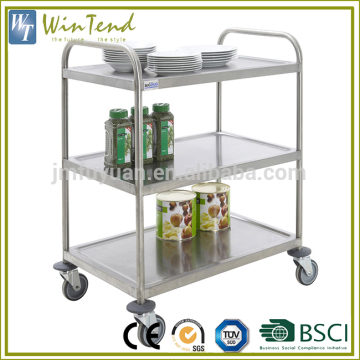 New design 3-tier restaurant service cart, tea food service cart with wheels