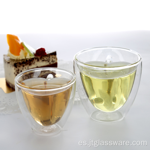 Taza de vidrio resistente al calor de doble pared para café