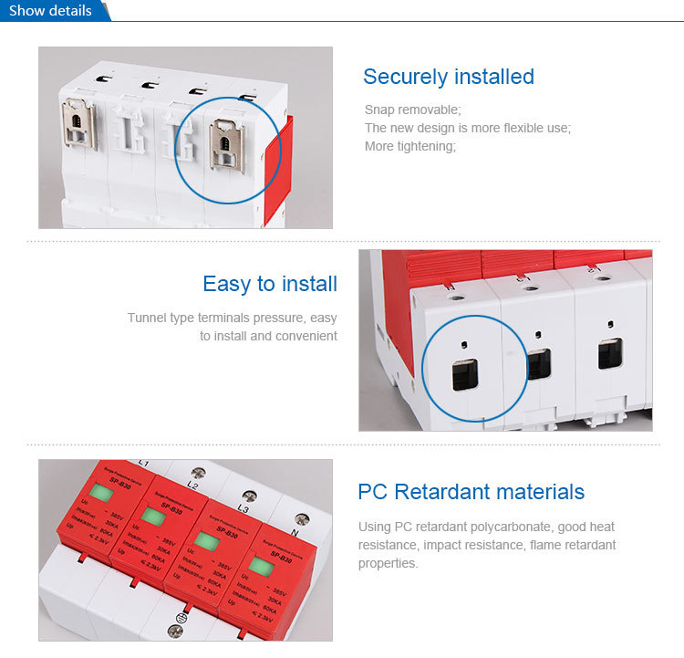 SAIP/SAIPWELL New 4 Poles 385/440V IP65 Electrical Power SPD/Surge Protection Device for Wholesale