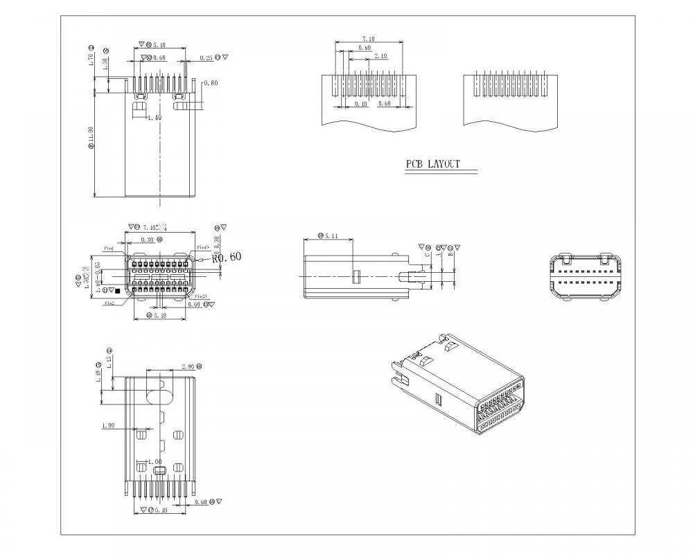 Mini -Anzeige -Port -Stecker (Selektivtyp Straddle)