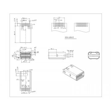 Mini Display Port Plug(straddle selective type)