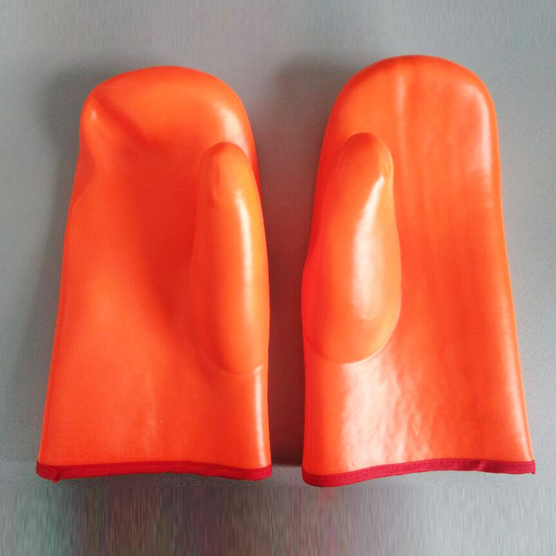 Fluorescent pvc dipped work hand protection gloves mittens