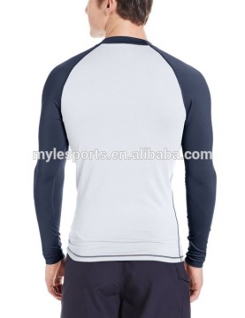 Mens Long Sleeve Surf Shirt White&Grey