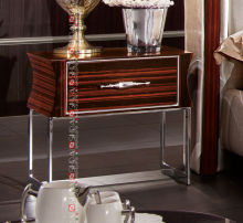 modern bed side table / antique round wooden side table/ stainless steel leg side table LV-TA809S