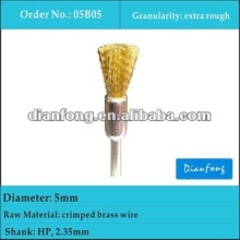5mm HP shank cup shape extra rough crimped brass wire brushes for dental laboratory
