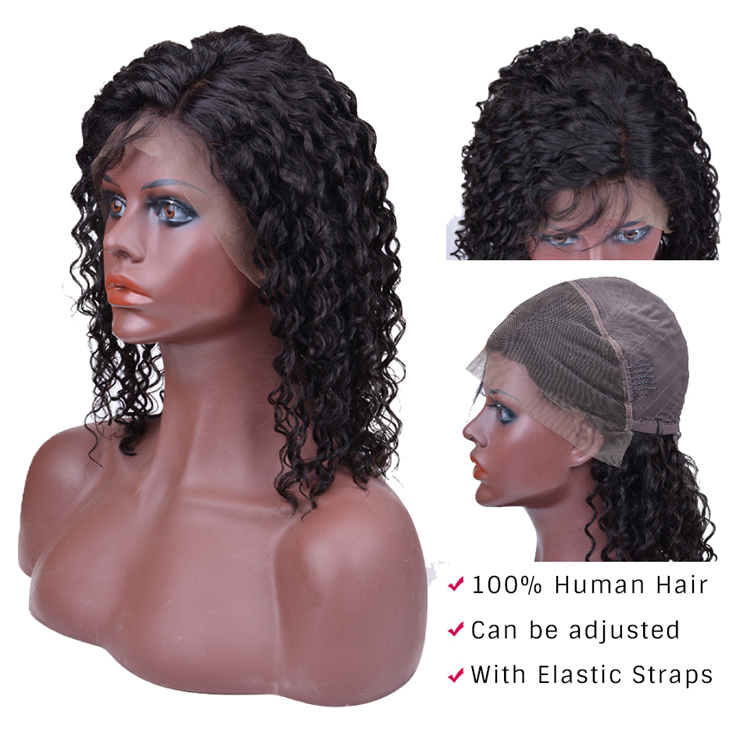 Wholesale Deep Wave Short Bob Lace Frontal Wigs Virgin Brazilian Human Hair Wigs For Black Women