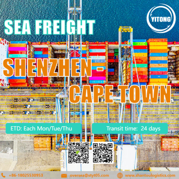 Freight internacional del mar desde Shenzhen hasta Ciudad del Cabo Sudáfrica