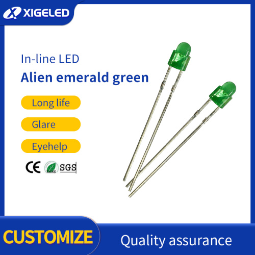 Cuentas de lámpara LED verde esmeralda de cabello verde de forma especial