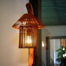New design handmade bamboo wall lamp wall scone