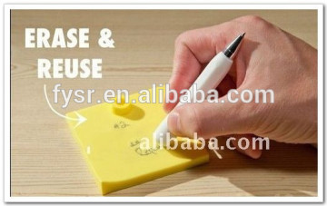 Colorful re-writable silicone erasable memo pad with pen