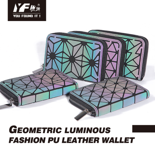 Lysande gitterväska för män diamant iriserande kort holografisk geometrisk koppling plånbok