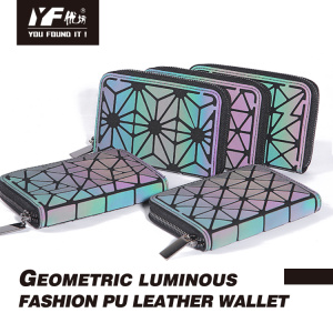 Luminous Lattice Purse For men diamond Iridescent short Holographic Geometric Clutch Wallet