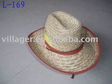 hollow straw cowboy hat
