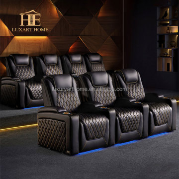 Modern Electric Cinema VIP Home Theater Recliner Black Leather Sofa Chairs