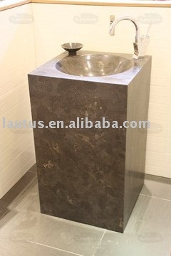 Marble Pedestal Sinks--Lautus Bathroom stone Pedestal Sinks (Blue Stone)