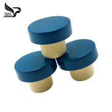 Blue Color T Shape Aluminum Top Synthetic Corks for Wine Bottle Stopper Wholesale