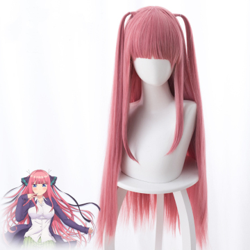 Pink Synthetic Anime Wig for Girls - Nakano Nino from The Quintessential Quintuplets